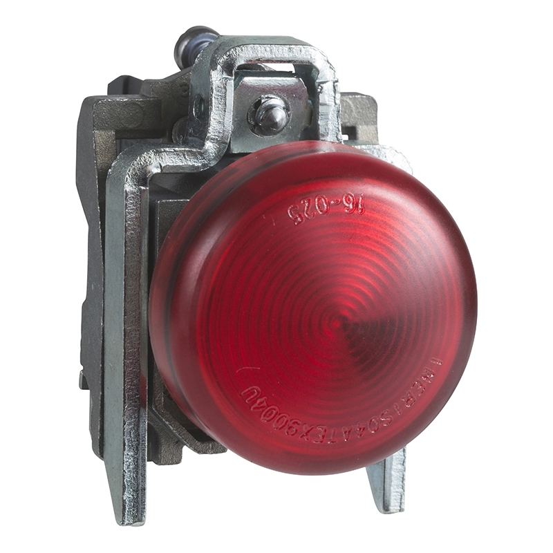 Piloto luminoso metálico rojo sin lámpara